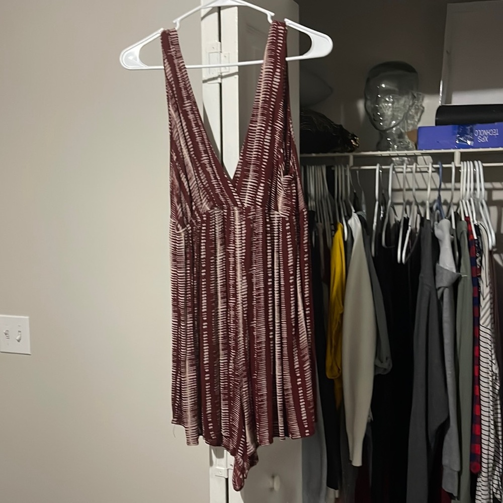 Burgundy Printed Romper